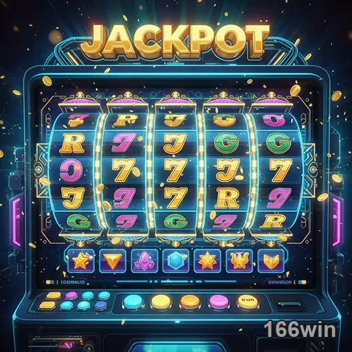 Imagem de máquinas de slots na 166win, site de jogos de cassino e apostas online.